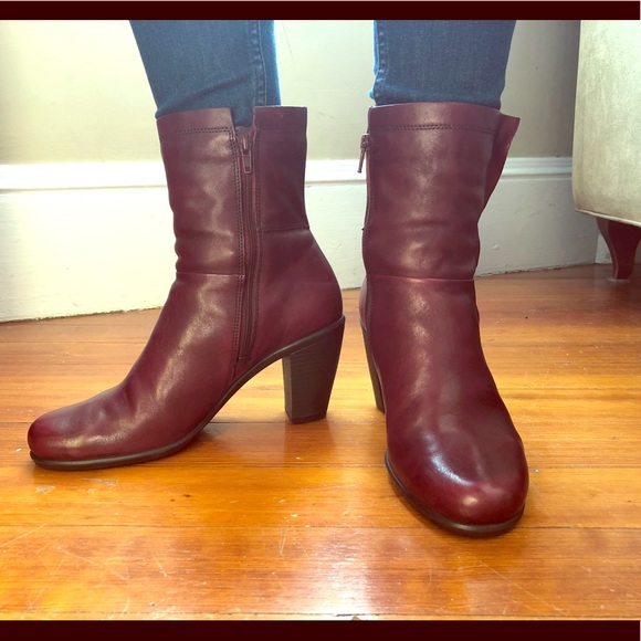 ecco leather booties